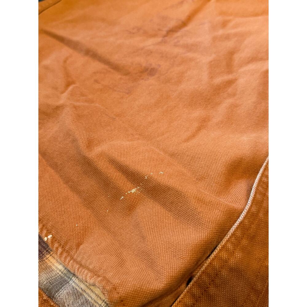 L.L.Bean Men Large Brown Canvas Shirt Flannel Lined Cotton Outdoor Workwear - Picture 10 of 15